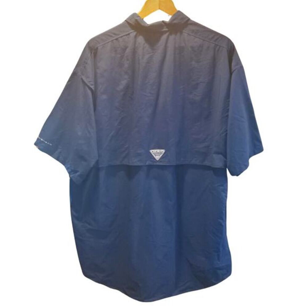 Columbia PFG Fishing Shirt Men Sz‎ XL Tall Blue Button Up Vented Pockets - Picture 2 of 5